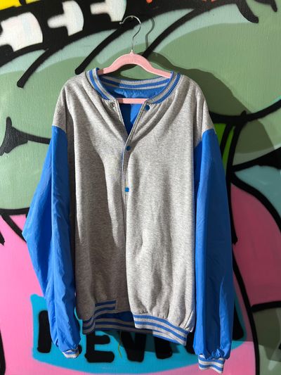 Grey And Blue Varsity Jacket
