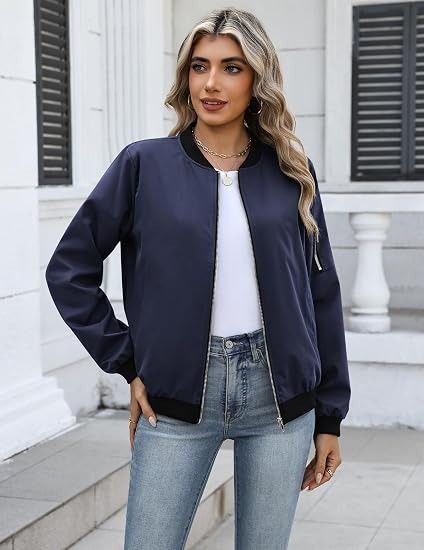 Navy Bomber Jacket image 4