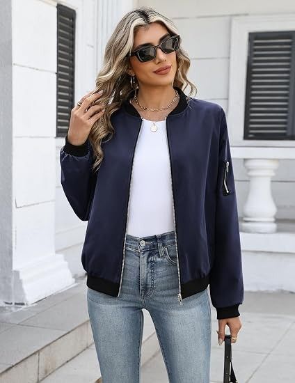 Navy Bomber Jacket image 3