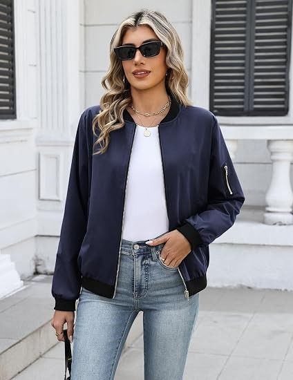 Navy Bomber Jacket image 2