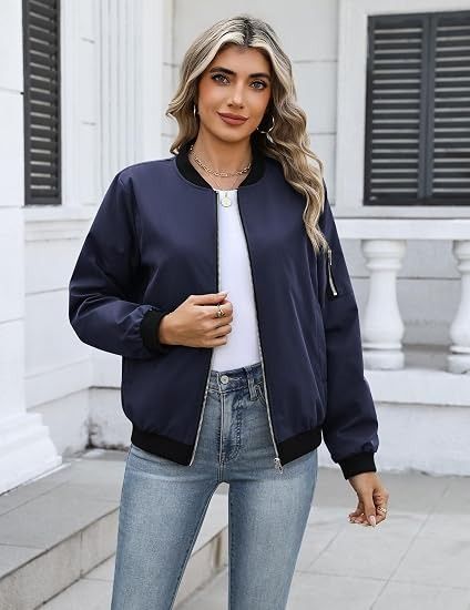 Navy Bomber Jacket image 1