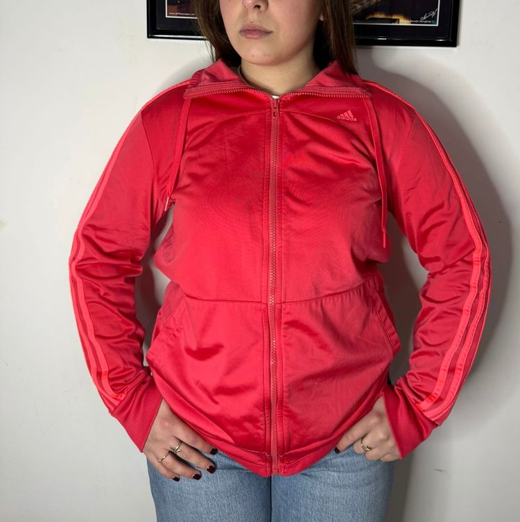 Adidas Red Zip-Up Hoodie Jacket