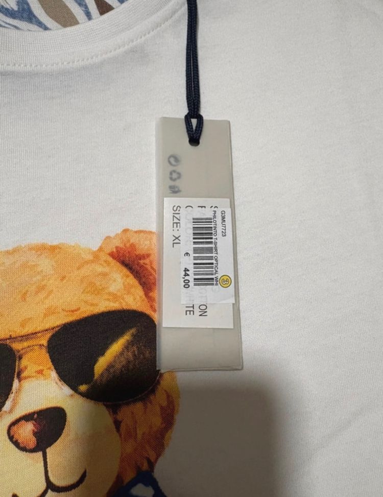 Immagine di Philotinto White T-Shirt With Bear Graphic 3