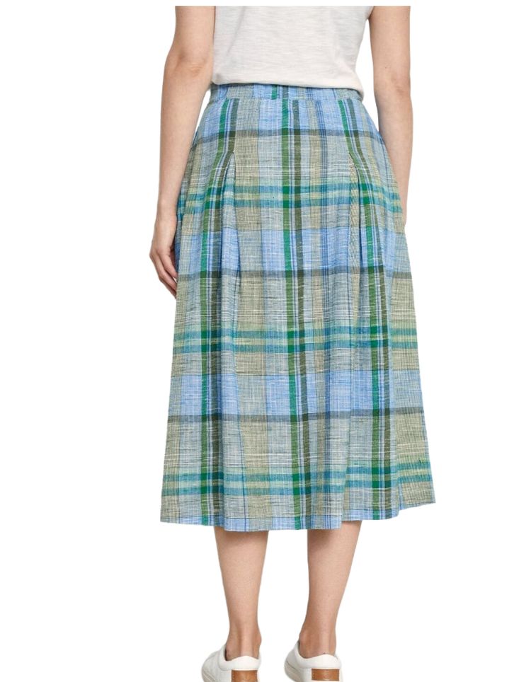 Women's Printed Plaid Sandbank Skirt in Bluebell Atlas Health 4