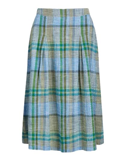 Women's Printed Plaid Sandbank Skirt in Bluebell Atlas Health 5