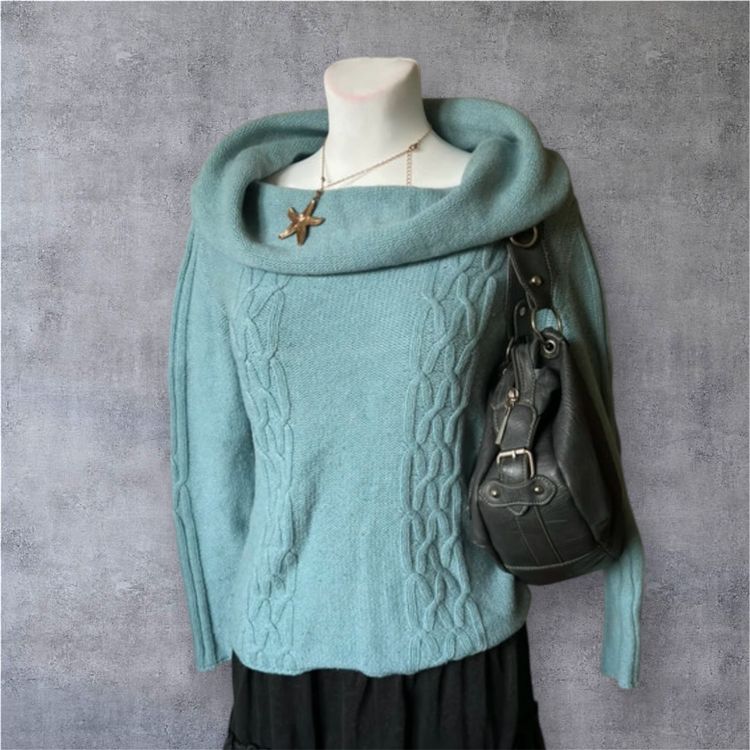 Other Turkusowy sweter bluzka ze splotem Rachele Casati light blue knit sweater product image