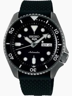 Seiko 5 sports limited edition, gunmetal grey case Black Dial Wristwatch
