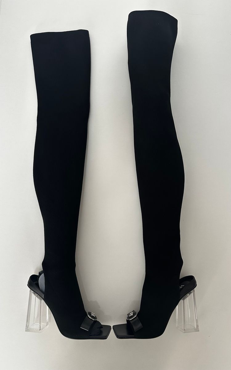Versace Versace Gianni Ribbon Open Thigh-High Boots product image