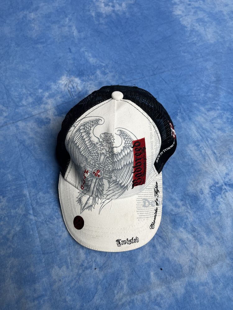 White And Black Graphic Baseball Cap