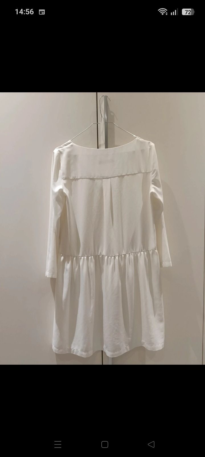Mango White Long Sleeve Dress