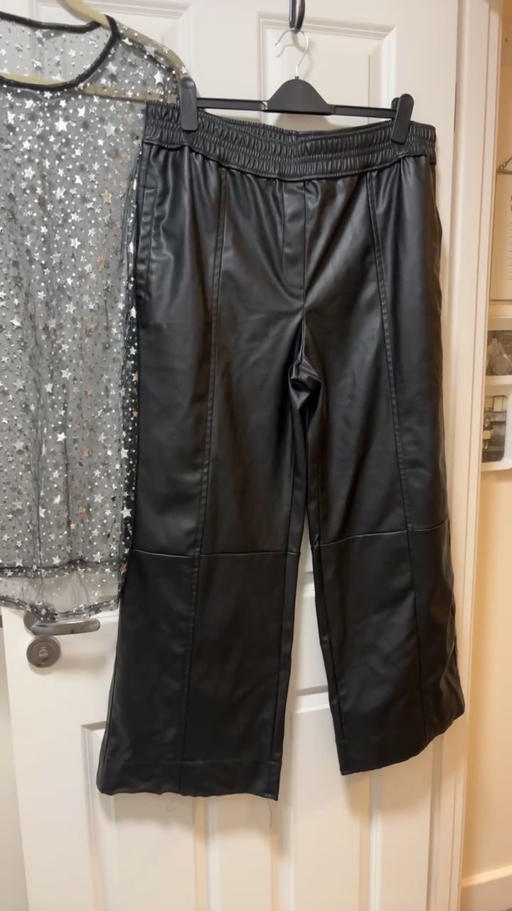 Next Outfit Set 18  faux leather wide leg  image 1