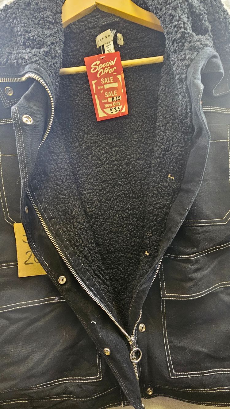 Topshop Black Jacket With Shearling Lining 3