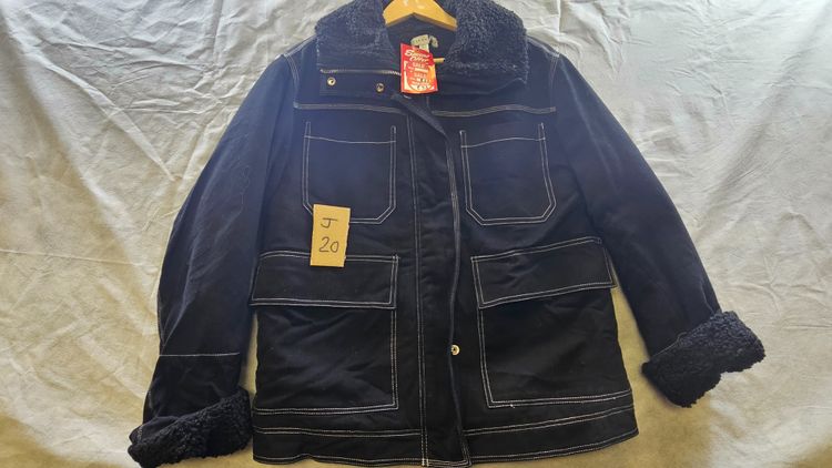Topshop Black Jacket With Shearling Lining