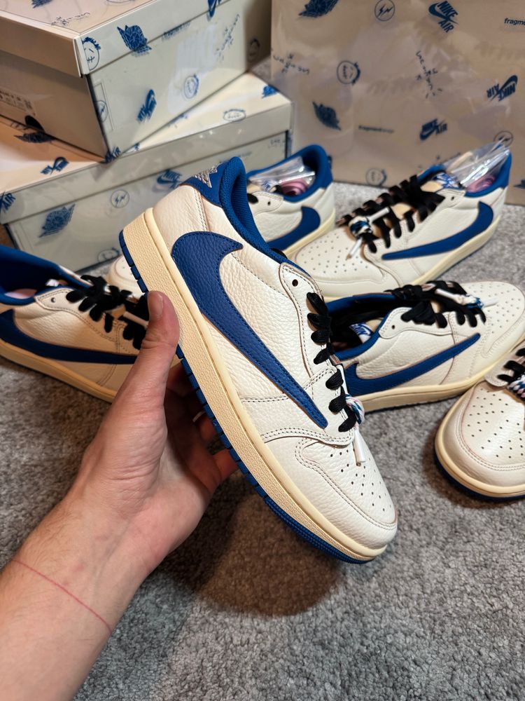 Jordan 1 Low Travis Scott Fragment Military Blue (Nuove)