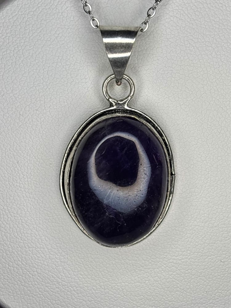 s925 plated amethyst necklace 
