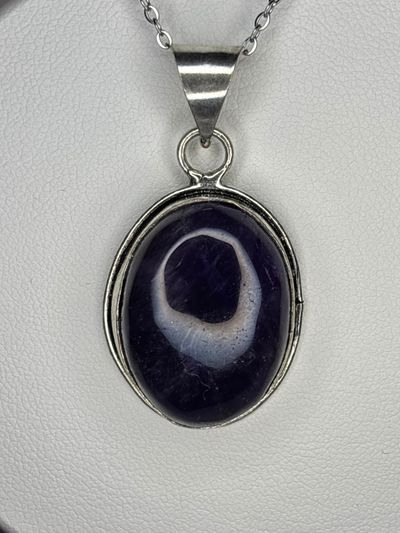 s925 plated amethyst necklace