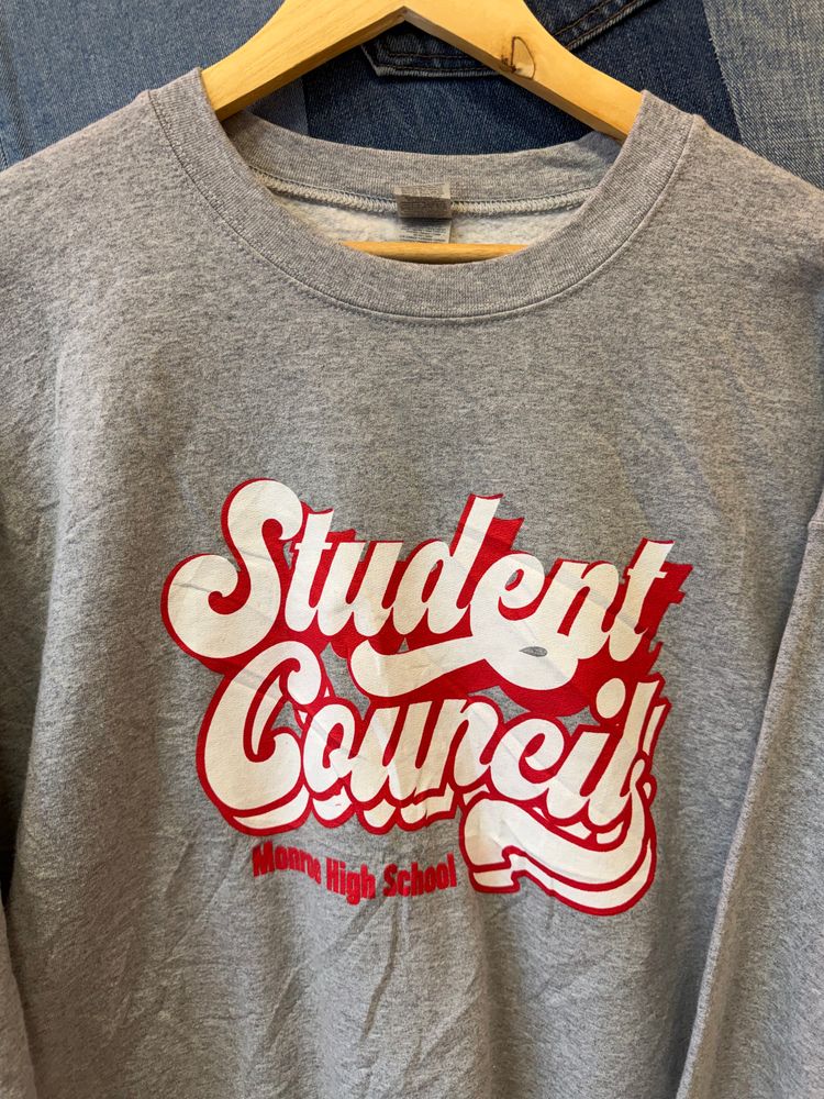Gildan Grey Sweatshirt With Student Council Print 3