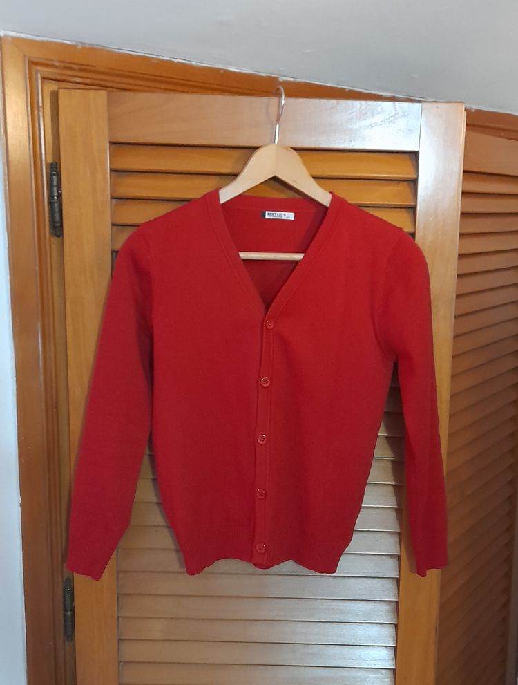Cardigan rosso con bottoni taglia 14Y imagen 1