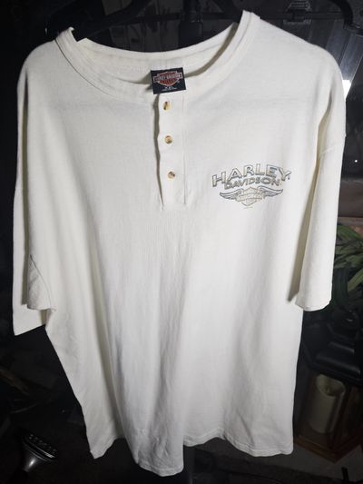 Harley-Davidson White Henley T-Shirt