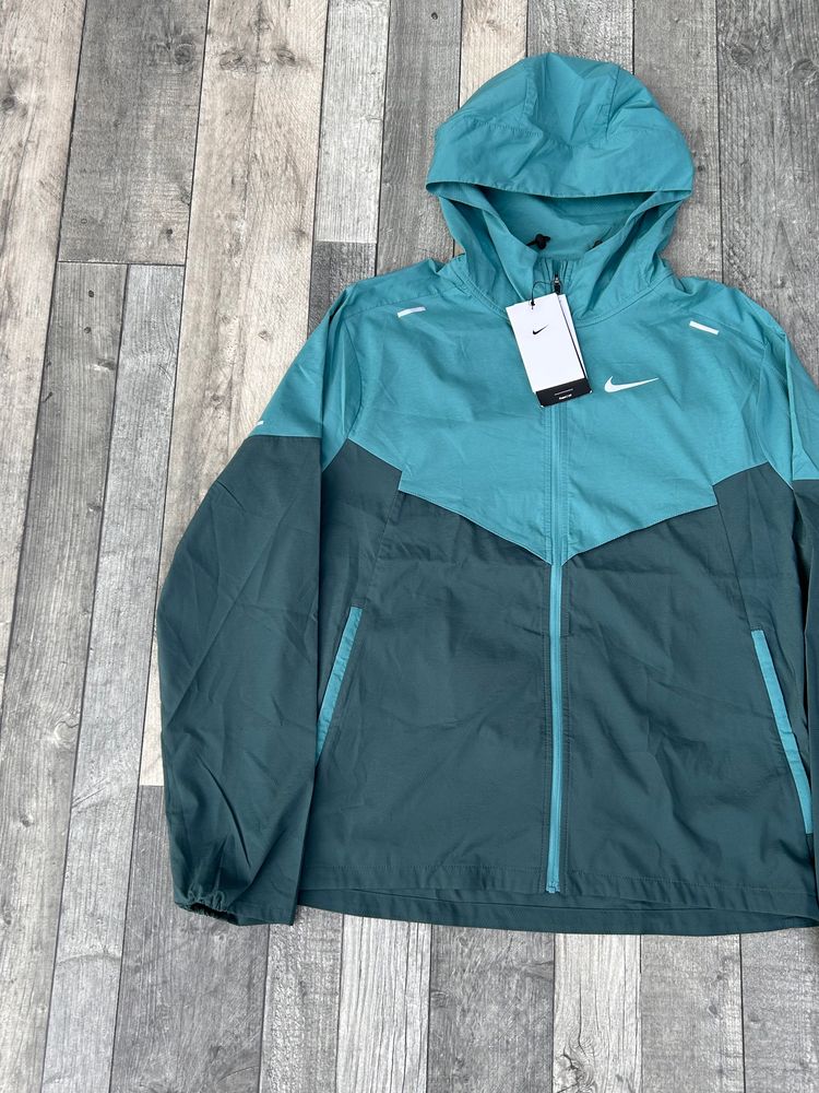 Nike Dri-Fit UV Repel Hooded ColourBlock Jacket - ‘Teal Green’ - Size Medium  obraz 3
