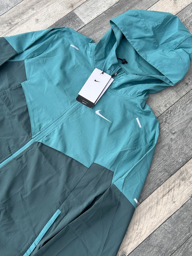 Nike Dri-Fit UV Repel Hooded ColourBlock Jacket - ‘Teal Green’ - Size Medium  obraz 6