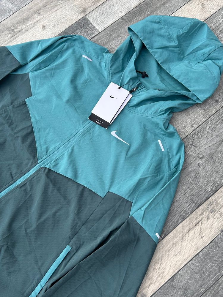 Nike Dri-Fit UV Repel Hooded ColourBlock Jacket - ‘Teal Green’ - Size Medium  obraz 4