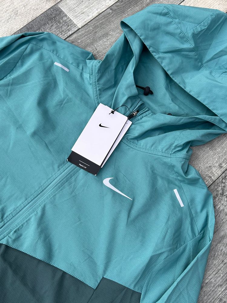 Nike Dri-Fit UV Repel Hooded ColourBlock Jacket - ‘Teal Green’ - Size Medium  obraz 5