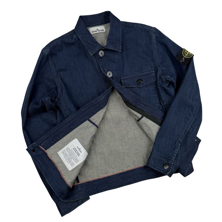 Stone Island 2013 Super Italian Selvedge Denim Cotton Indigo Jacket - Small image 2