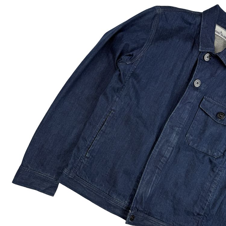 Stone Island 2013 Super Italian Selvedge Denim Cotton Indigo Jacket - Small image 13