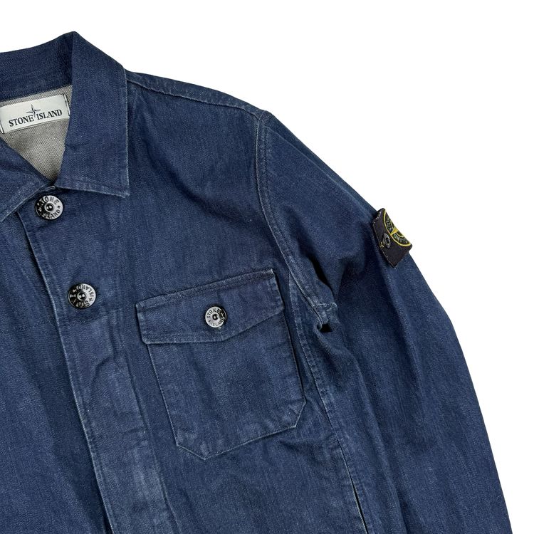 Stone Island 2013 Super Italian Selvedge Denim Cotton Indigo Jacket - Small image 10