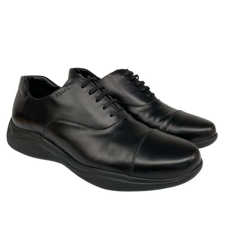 Prada Leather Toblach Leather Laced Derby Loafers Shoes UK 9 image 6