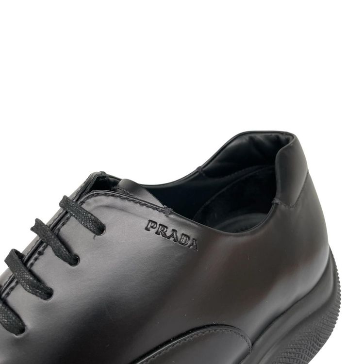 Prada Leather Toblach Leather Laced Derby Loafers Shoes UK 9 image 3