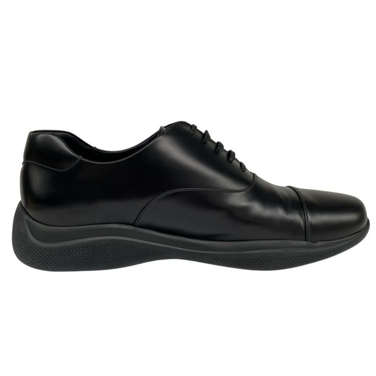 Prada Leather Toblach Leather Laced Derby Loafers Shoes UK 9 image 8
