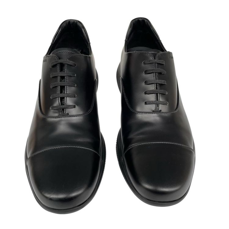 Prada Leather Toblach Leather Laced Derby Loafers Shoes UK 9 image 2