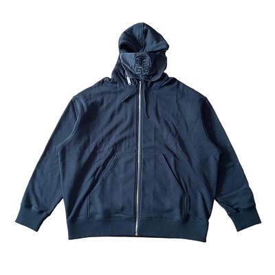 Givenchy 1 of 1 Black Embroidered 4G Logo Masked Oversized Zip Hoodie