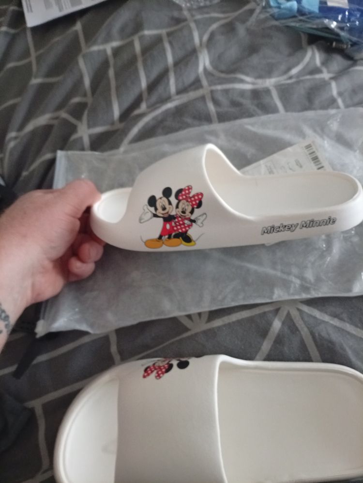 Mickey Minnie White Slide Sandals imagen 2