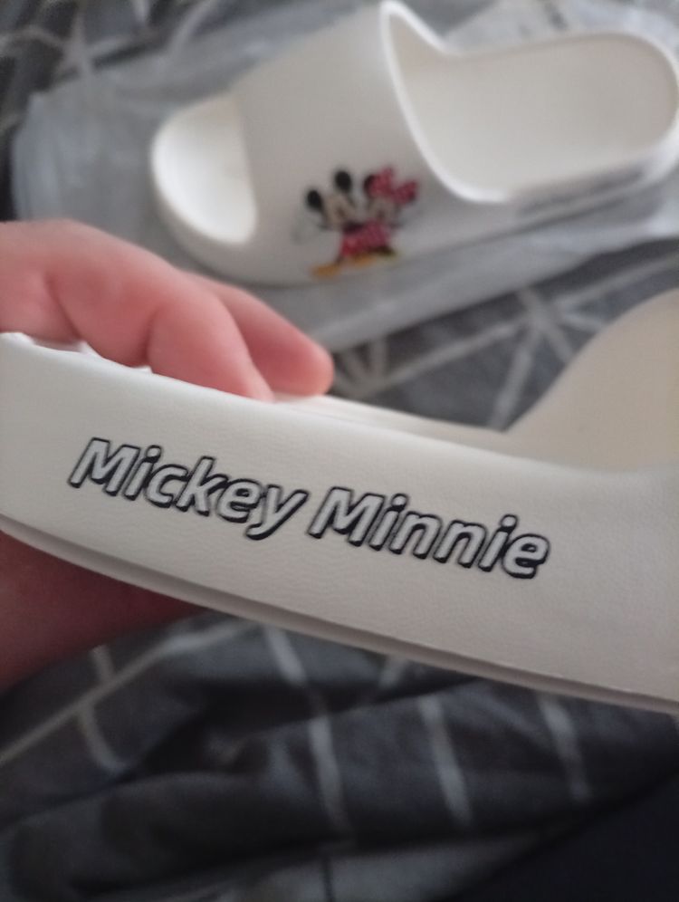 Mickey Minnie White Slide Sandals imagen 3
