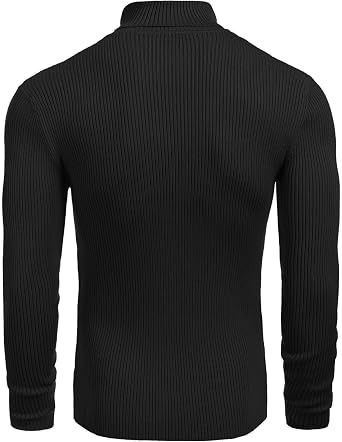 Black Ribbed Turtleneck Sweater image 3