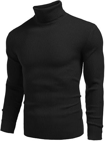 Black Ribbed Turtleneck Sweater image 2