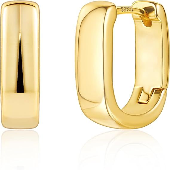 Gold Rectangular Hoop Earrings