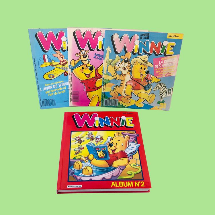 French WINNIE The Pooh Magazine Bundle Lot + ALBUM No. 2 Book Vintage 1980s New