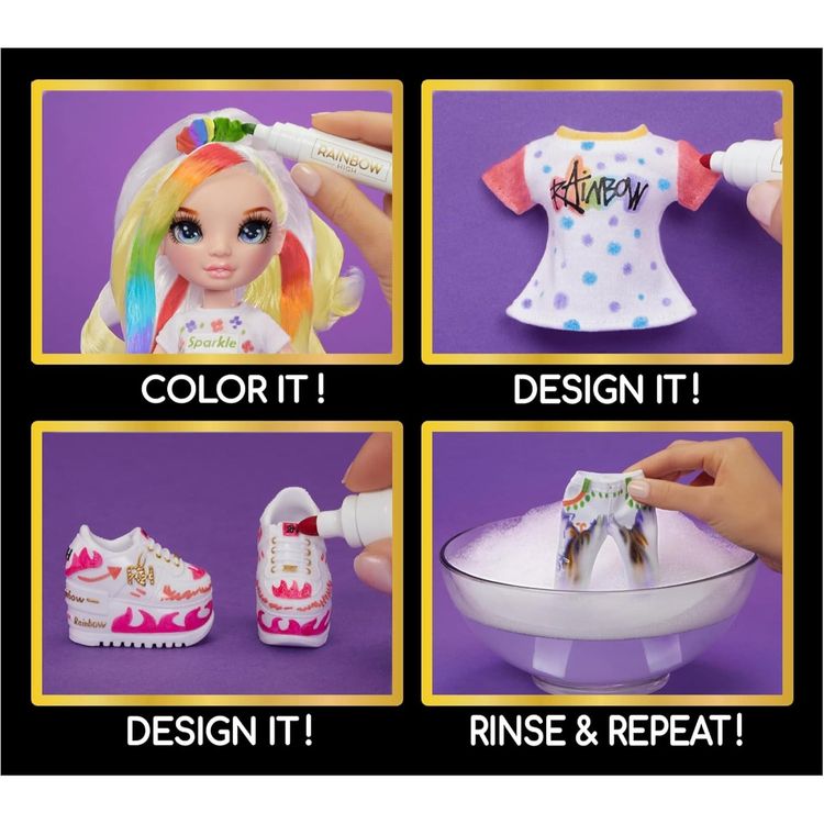 Rainbow High Colour & Create Fashion DIY Doll Blue Eyes DAMAGED BOX image 8