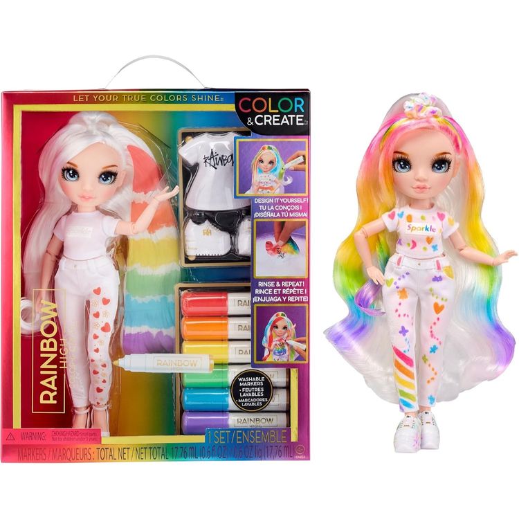 Rainbow High Colour & Create Fashion DIY Doll Blue Eyes DAMAGED BOX image 1