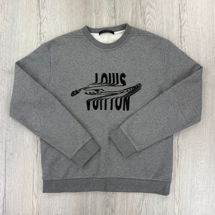 Louis Vuitton Men’s Grey Crewneck Embroidered Jumper - Medium image 8