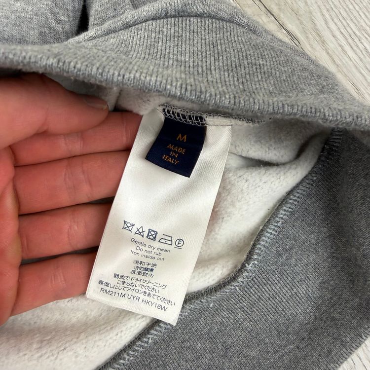 Louis Vuitton Men’s Grey Crewneck Embroidered Jumper - Medium image 3