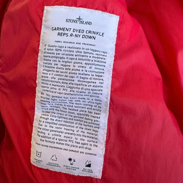 Immagine di Authentic Stone Island Red Crinkle R-NY Down Puffer Jacket - XL 7