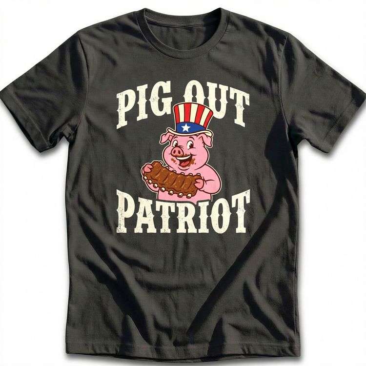 Pig Out Patriot T-Shirt US 3