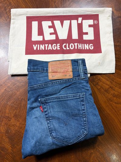 Levi'S 511 Blue Jeans w30 l32 blu