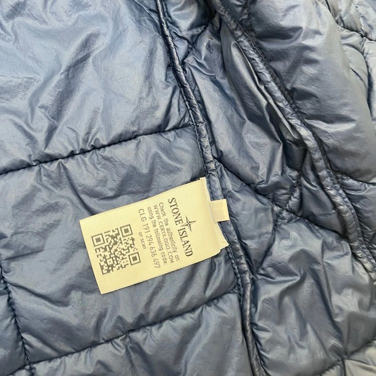 Stone Island Blue Micro Yarn Diamond Stitch Puffer Jacket image 9