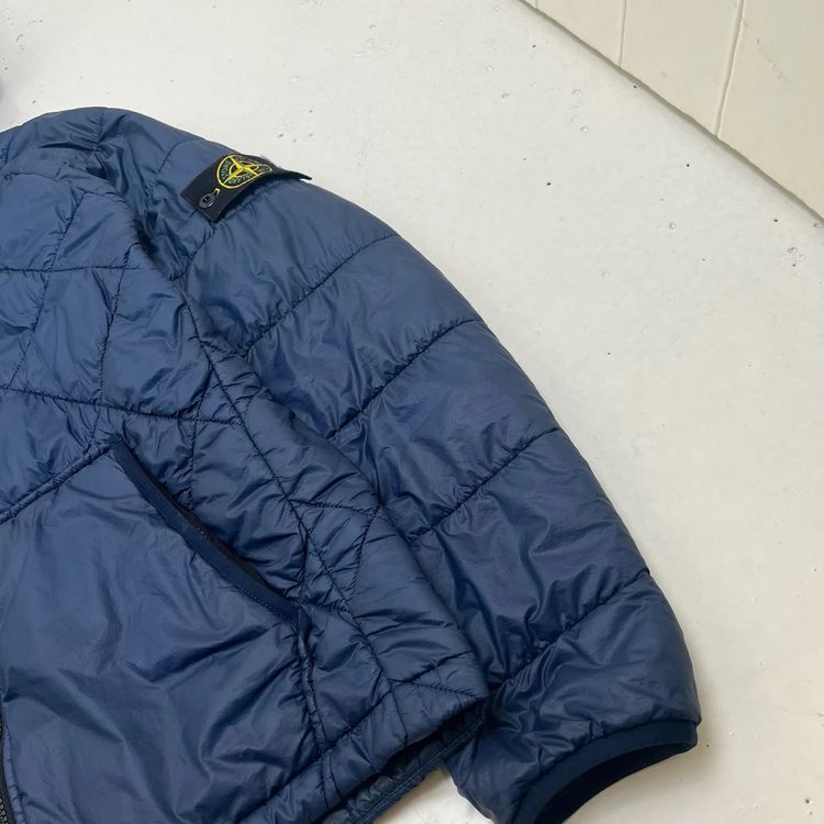 Stone Island Blue Micro Yarn Diamond Stitch Puffer Jacket image 2
